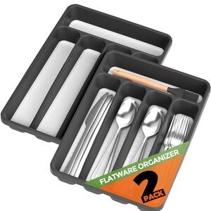 Gray Flatware Organizer 2-Pack